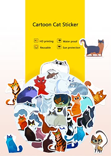 50PCS Waterproof Cute Cat Stickers Kawaii Kitty Vinyl Sticker Lovely DIY Decals For Laptop Phone Fri