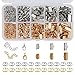 EuTengHao 440Pcs Ribbon Bracelet Kit Bookmark Pinch Crimp Ends Jewelry Findings Supplies Includes Ribbon Ends Crimps Lobster Clasps Open Jump Rings and Chain Extenders (Gold and Silver)