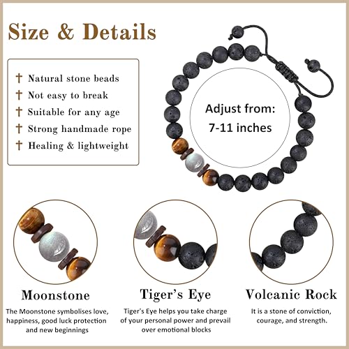 Pulsera Moonstone para hombres regalo miniatura 7