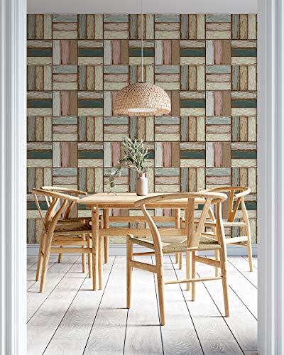 Image of DWELLSINDIA Wood Vinyl Self Adhesive PVC Wallpaper Waterproof, Scratch Resistant, Laminated (41x244 CM, Multicolour)