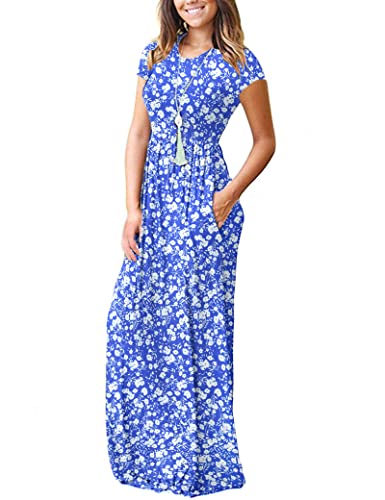 Image of AUSELILY Women's Classic Short Sleeve Loose Plain Casual Long Maxi Dresses for Women 2026