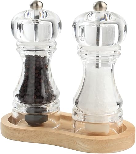 Miniatura 3 de T&G 12683 Hevea - Protector de mesa de comedor y doble molinillo de 6.3 x 3.5 x 0.6in