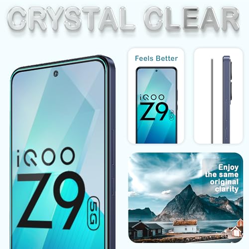 Image of ArmourPro Military-Grade Tempered Glass for IQOO Z9 / Vivo T3-9H Anti Scratch, Edge-to-Edge Coverage, HD Clarity, Smooth Touch, Case Friendly, Easy Installation Kit with Cable Protector