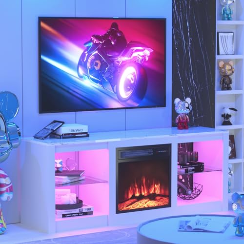 BREEZEHEAT 58 inch Fireplace TV Stand for 65