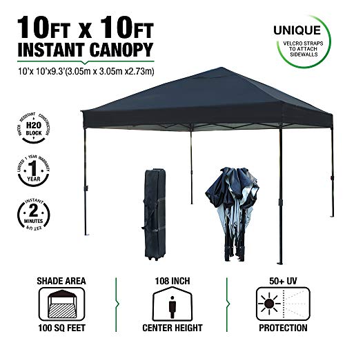 kdgarden 10 x 10 Ft. Outdoor Pop Up Waterproof Canopy with 300D Top