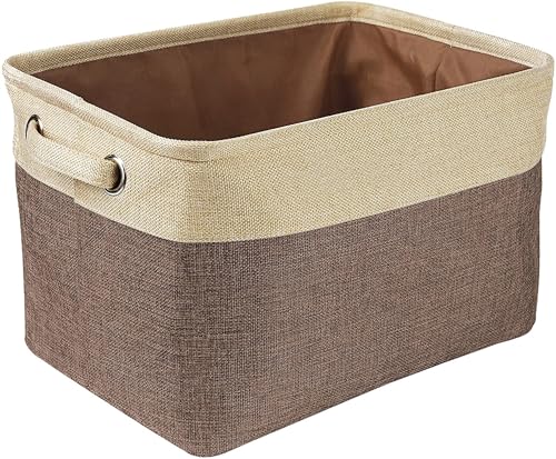 Melovinho 3 Pack Cube Large Collapsible Fabric Storage Bins and Baskets for Shelves,Sturdy Durable Closet Organizer,Linen Clothes Towel Sheet Toy Storage in Bedroom Living Room Bathroom (Green)