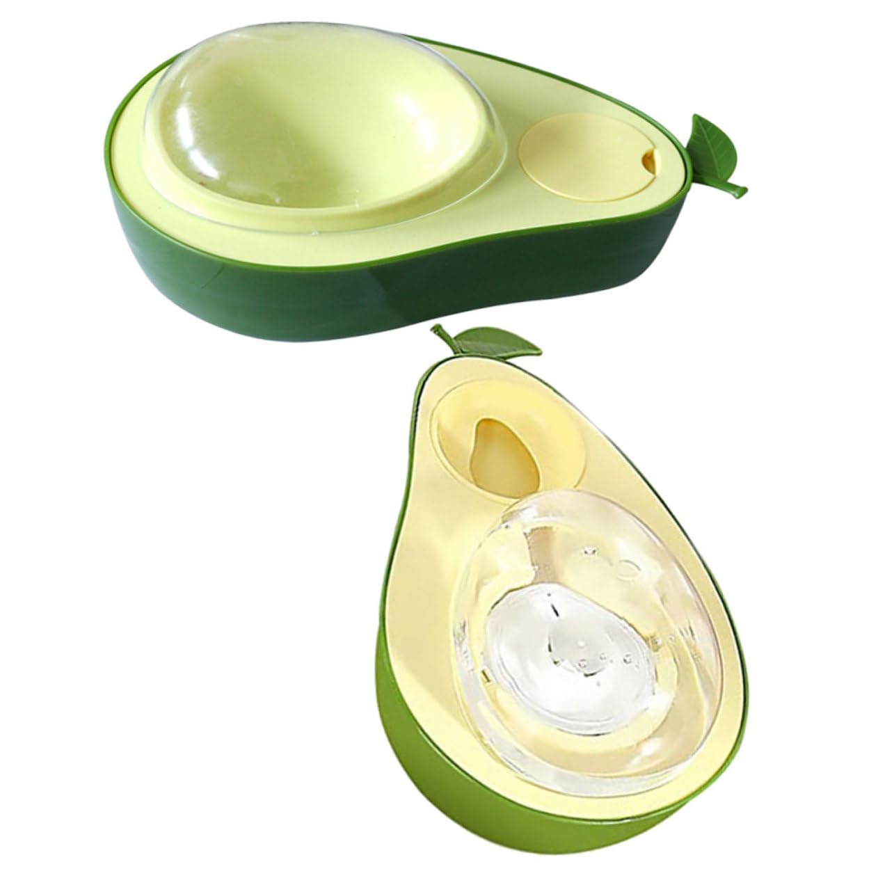 VANZACK Dispenser Cibo Gatto a Forma di Avocado Set da 2 Alimentazione Lenta Protezione Articolazioni Cucina Pet