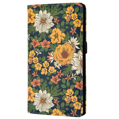 Image of checkbook cover,Checkbook Cover for Duplicate Checks,RFID Checkbook Register Cute Wallet women Men Credit Card Holder (Green Flower)