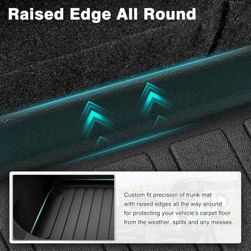Image of Mixsuper Custom Fit Cargo Liner for 2019-2025 2026 Mazda 3 Hatchback Trunk Liner All Weather Rear Cargo Trunk Mat (Does Not Fit Sedan Models) Black
