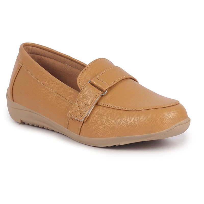 Image of FAUSTO Women's Comfortable Formal Adjustable Strap Hook and Loop Slip On Shoes|Party Shoe|Office Shoe