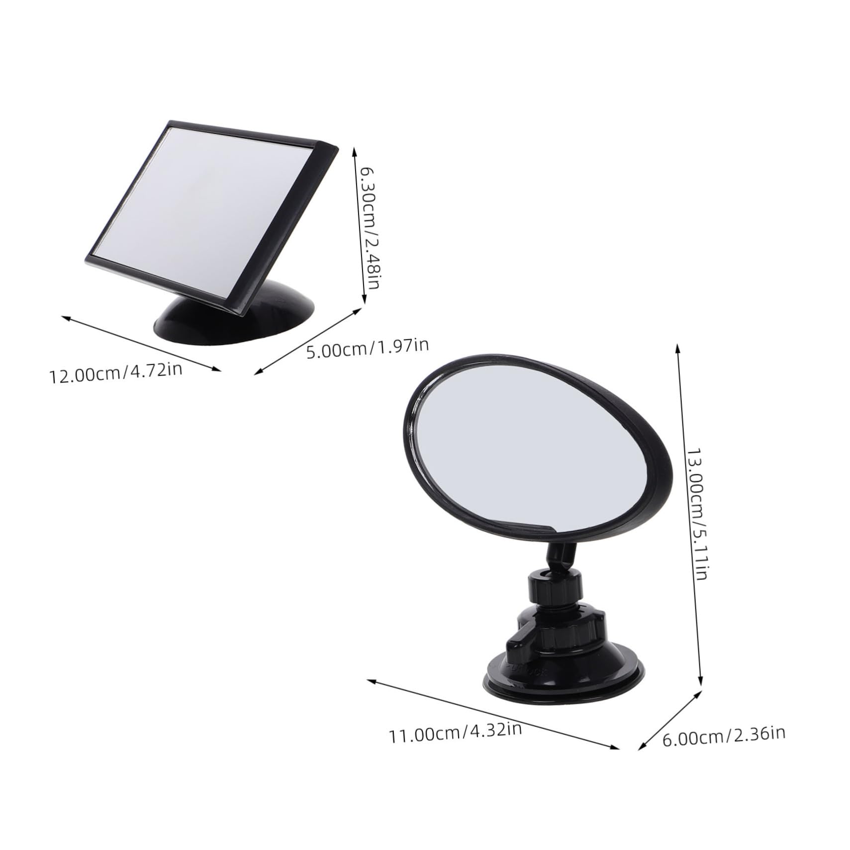 FUNOMOCYA Baby Mirror Car Rear Facing 360° Rotating Secure Suction Cup Easy Installati