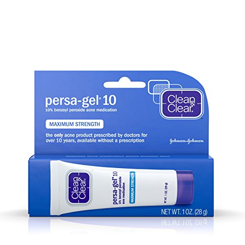 Clean & Clear Persa-Gel 10 Acne Medication Spot Treatment with Maximum Strength 10% Benzoyl Peroxide, Pimple Cream & Acne Gel Medicine for Face Acne with Benzoyl Peroxide Medication, 1 oz (Pack of 6)