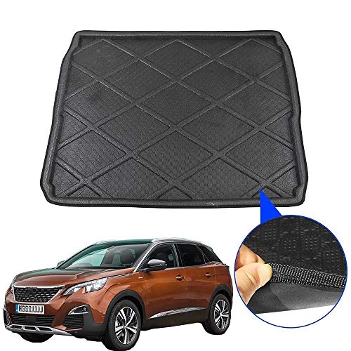 SYJY-SHOP Vehículo Carga Trasera Liner Tronco Mat Antideslizante Mat Bandeja for Peugeot 3008/2014-2019 Duradero Negro Bota de Revestimiento de la Bandeja Mat Protector