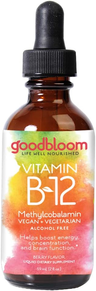 Vitamin B12 Sublingual Liquid Drops, Vegan, Methylcobalamin, Alcohol Free, 2500 mcg per serving, Fast Absorbing compared to Pills, Capsules, Soft Gels & Patches, Adjustable Servings