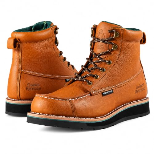 Image of Golden Retriever 6-Inch Composite Toe Waterproof Safety Work Boots for Men | EH Rated Construction Boots, Slip-Resistant Outsole, Non-Metallic Safety Toe Work Boots