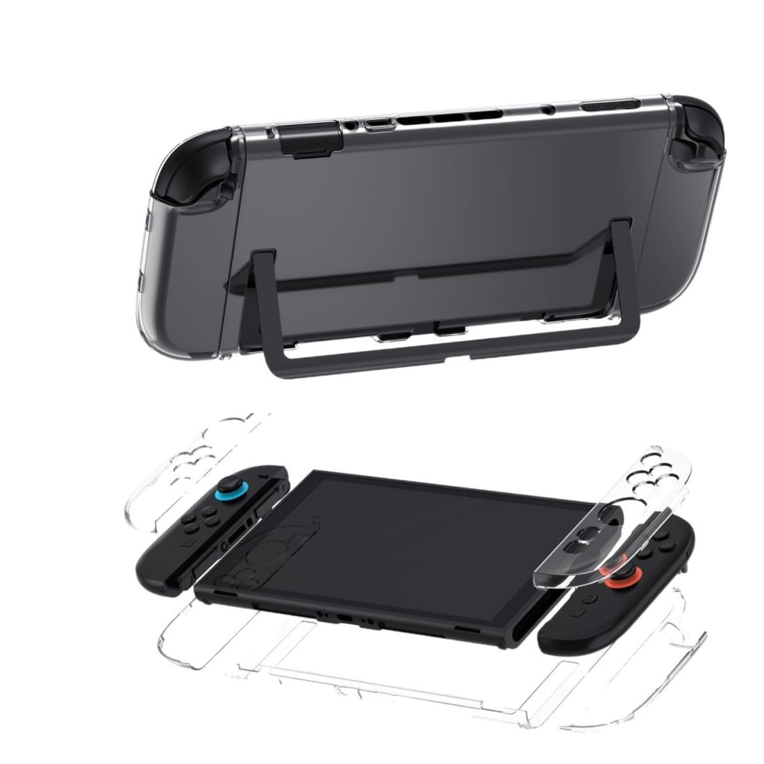 GXGM 1 Pcs para Funda Nintendo Switch 2 Transparente de TPU,Utilizado para Juegos Switch 2 Funda,Funda Protectora Rígida para PC,Carcasa Dividida