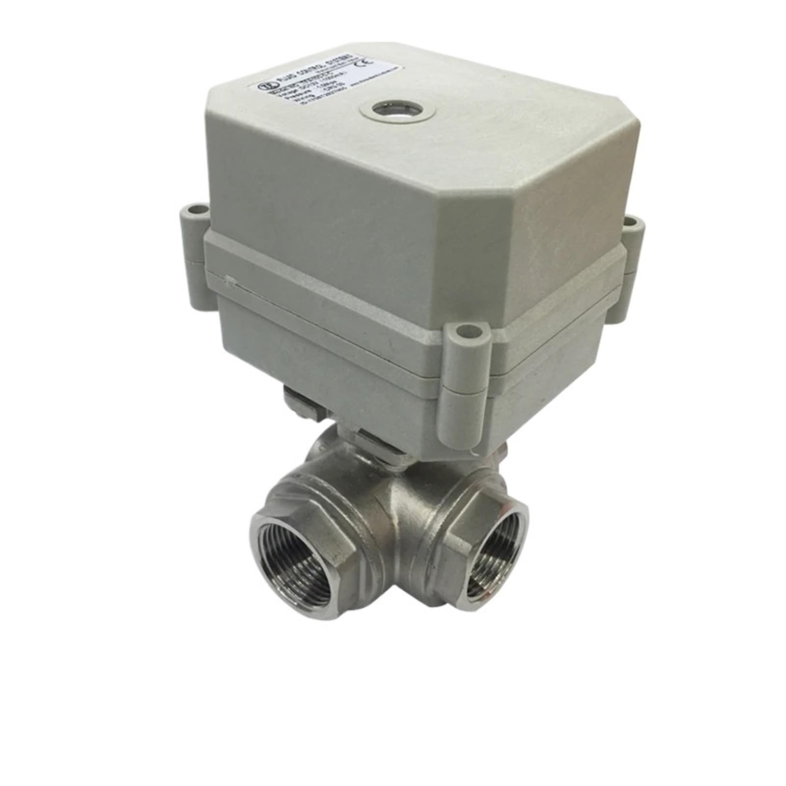Vanne motorisée 3 voies DN25 T ball valve en acier inoxydable SS304 CR703