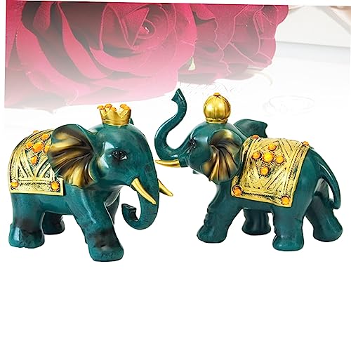 Éléphant couple résine turquoise décoration maison de luxe