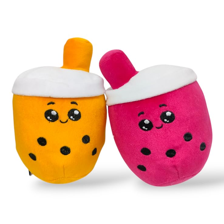 Yey Soft Fabric Boba plushie Bubble Tea Stuffed Animals, Soft Squishy Milk Tea Plush Cuddle Toy for Girls & Boys Kids Babies Birthday Gift 7 inches (Pink & Yellow)-picture-12