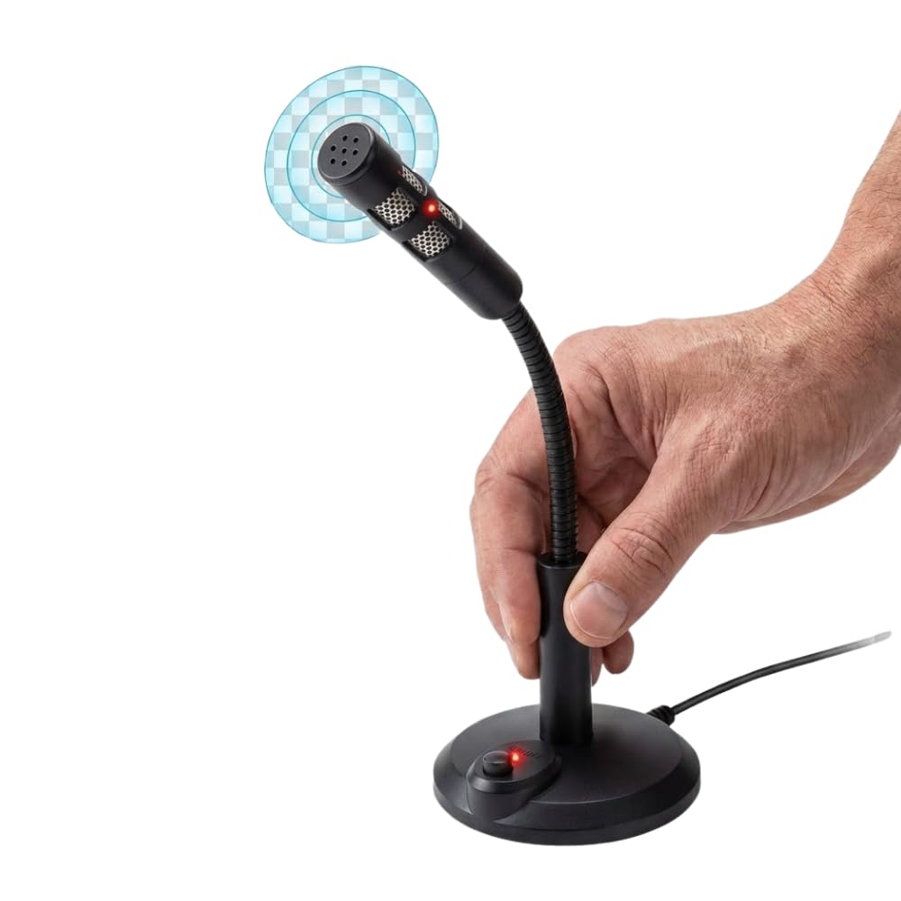 Drumstone (𝐒𝐩𝐞𝐜𝐢𝐚𝐥 𝟏𝟓 𝐘𝐞𝐚𝐫𝐬 𝐖𝐚𝐫𝐫𝐚𝐧𝐭𝐲 USB Desktop Microphone, Plug and Play Condenser Mic with LED Indicator, 360° Gooseneck, Noise Reduction, Omnidirectional Recording for PC,-picture-30