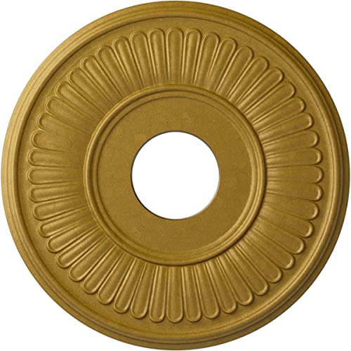 Image of Ekena Millwork CM15BEPGS 15-3 /4 inch x 3-7 /8 inch x 3 /4 inch Berkshire Ceiling Medallion, Pharaoh's Gold