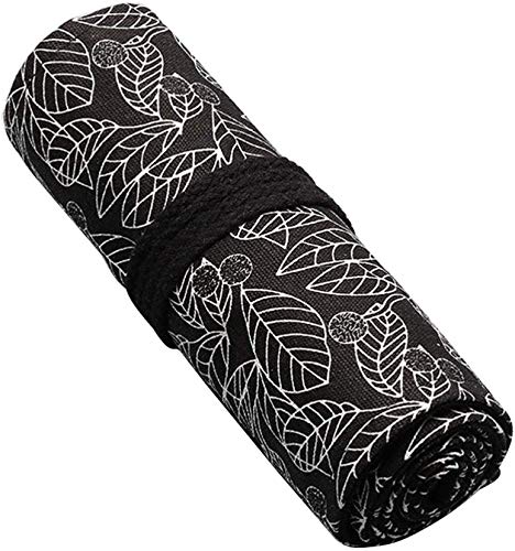 Image of Colored Pencil Case for Men 24 Slots Set Carrying Case Organizer Travel Case Roll Up Canvas Pencil Wrap