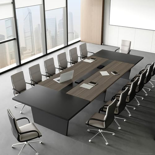 Conference Table with Cable Management, Thickened Top & Trapezoid...