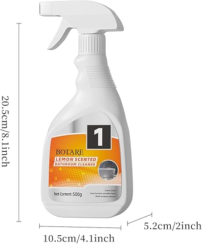 Miniatura 6 de Botare Spray de espuma limpiador de baño, limpiador multiusos para el hogar, limpia azulejos, vidrio, grifos y elimina escamas, aroma a limón, 17.6