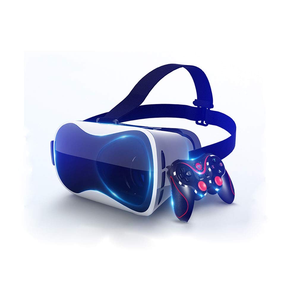 Occhiali 3D VR Auricolare virtuale Reality per Giochi e Film in 3D con Gamepad, allievo Regolabile e Distanza Oggetto per iOS e Smartphone Android