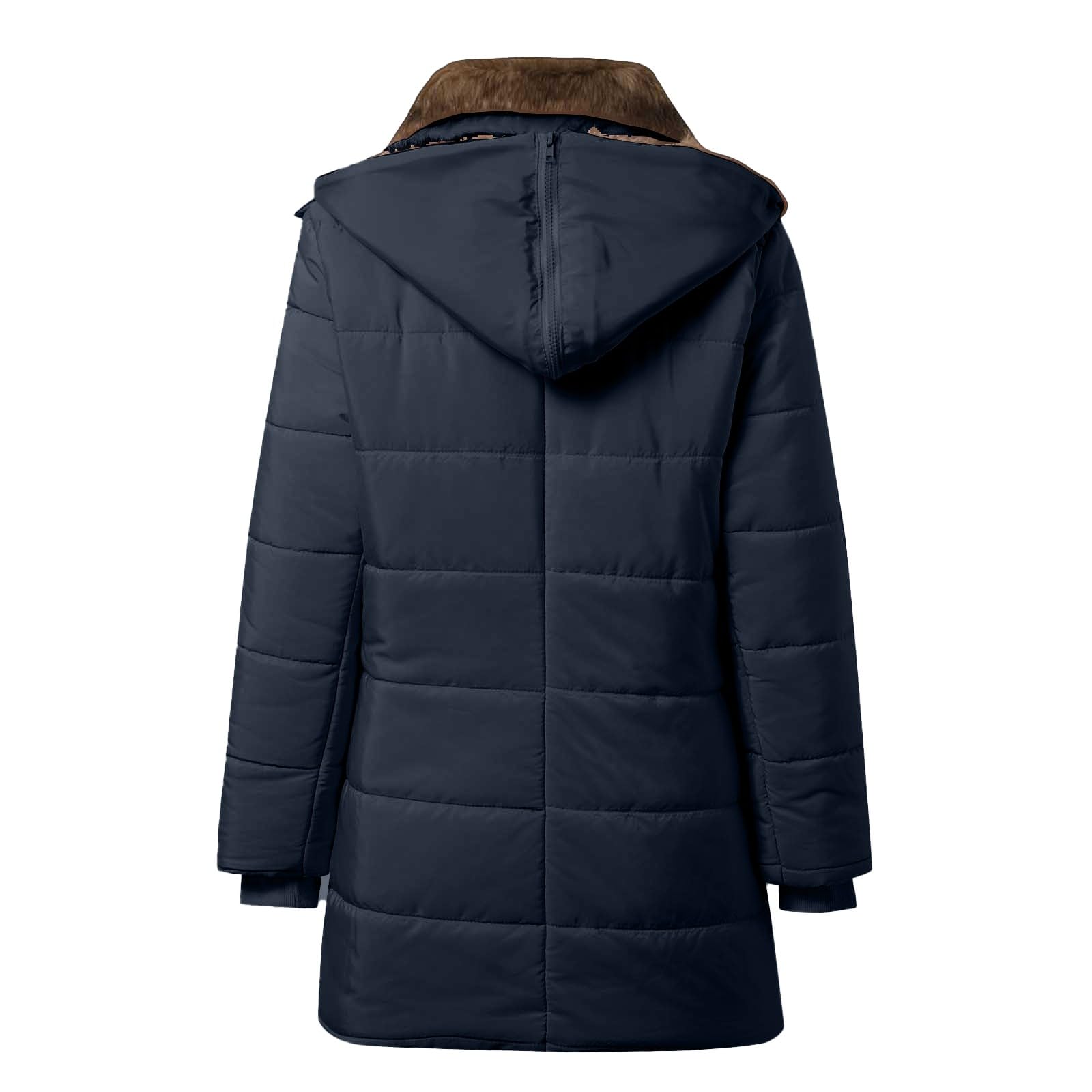 Giacca Autunno Piumini da Donna, Cappotti da Donna, Trench Lungo con Bottoni, Giacca Calda e Spessa, Soprabito Abbigliamento Esterno con Cappuccio Sera