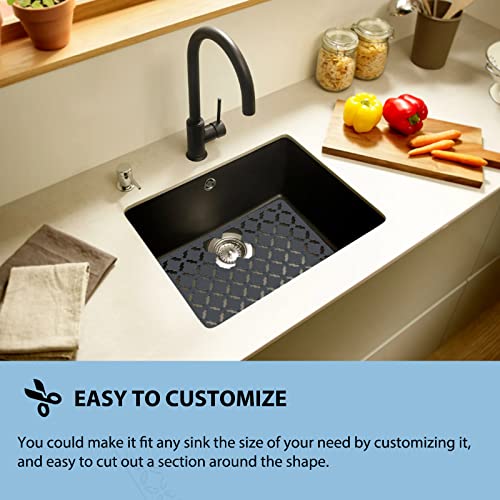 Top-spring Sink Mat, 2Pcs Kitchen Sink Protector Mat for Ceramic/Stainless Steel Sinks, Cut to Size Draining Mat 30 x 40cm (Grey) - Image 4