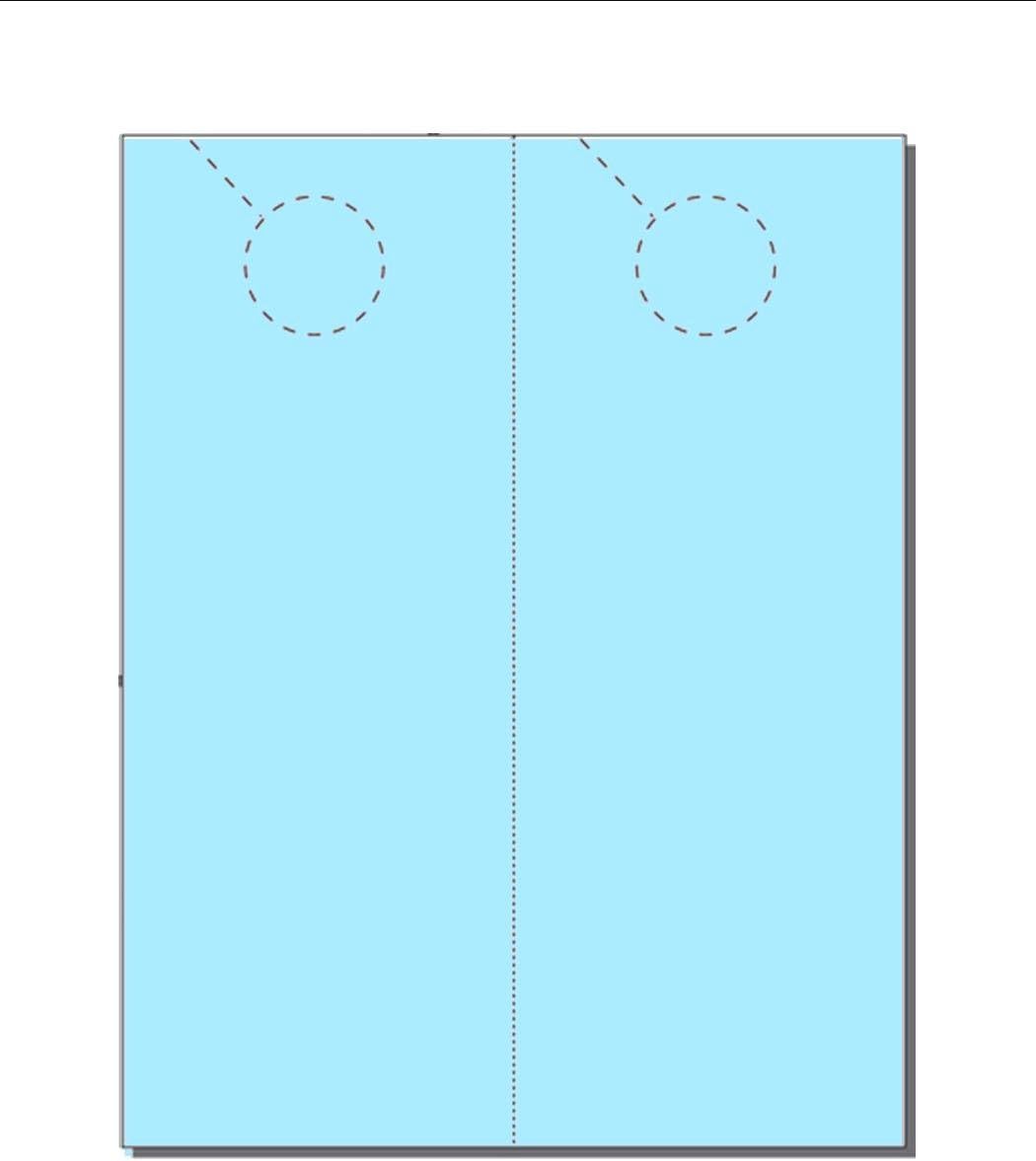 Door Hangers, Print-Ready, 4.25 x 11, 2-UP on 8.5 x 11 Blue 67-lb Vellum, Perforated for Separation with 1.5 Holes - 250 Sheets