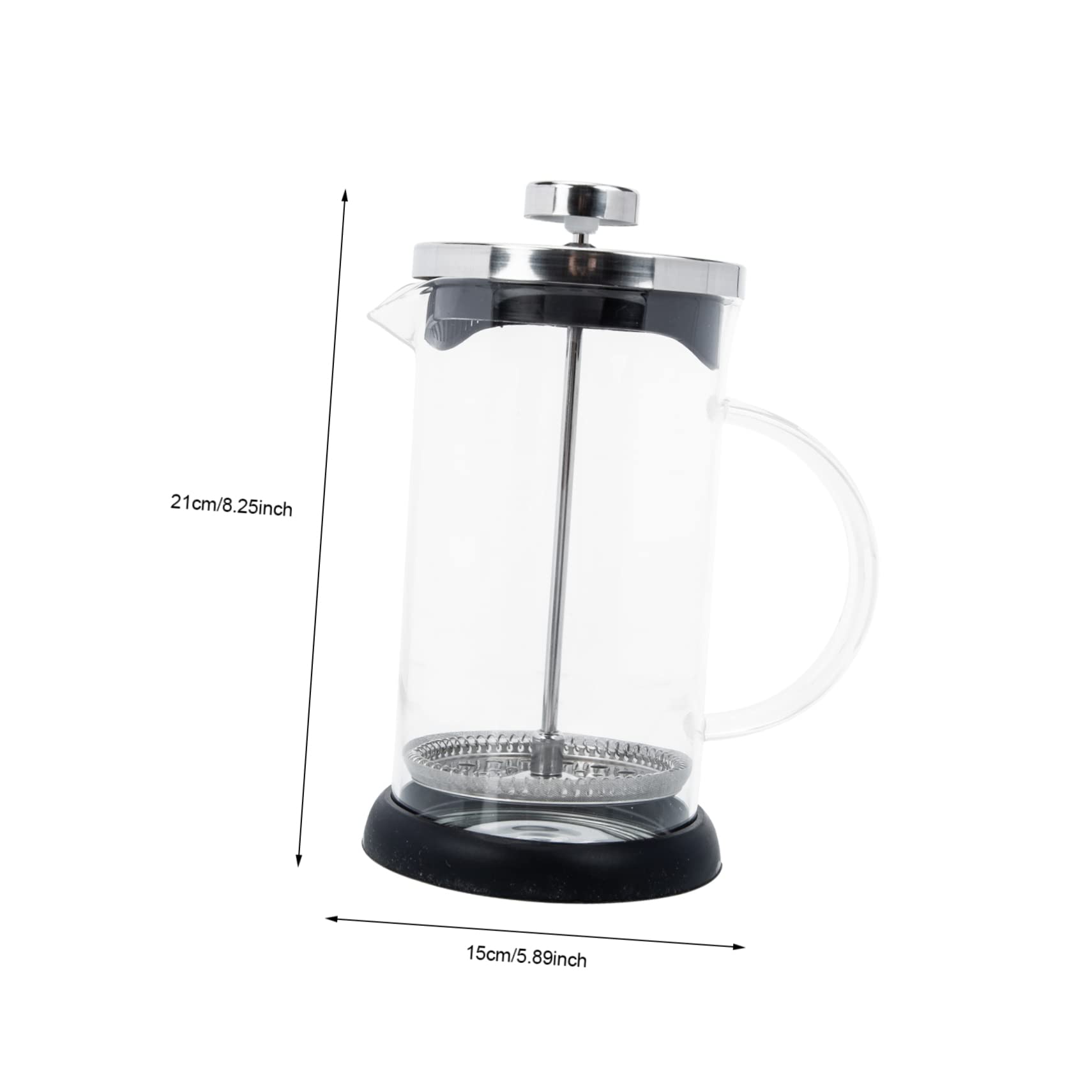 Healifty Portable French Coffee Press Stainless Steel Borosilicate Glass Brewer for Home Use for Tea Coffee and Milk Frothing Large Capacity Heat Resistant Design