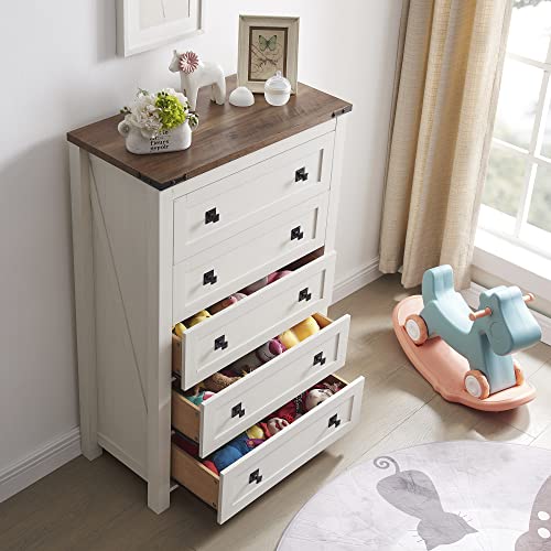 T4Tream BDC5DRSC Farmhouse 5 Drawers Dresser Chests For Bedroom thumb #6