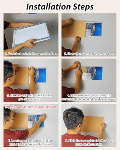 Cache compteur électrique coulissant de 60x40cm pour tableau mural - 7
