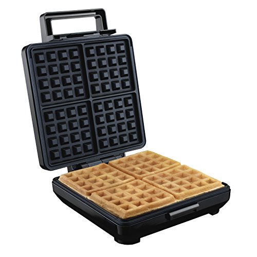 proctor silex belgian 26008y - Proctor Silex 4-Slice Non-Stick Belgian Waffle Maker with Indicator Lights, Compact Design, Black (26051)