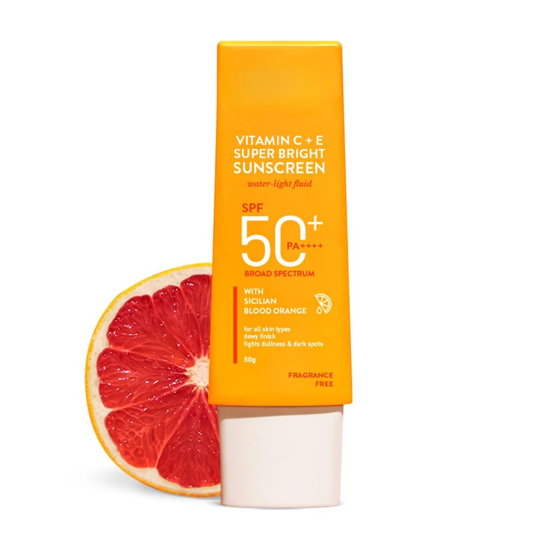 Vitamin C and E Sunscreen, SPF 50+++, Water-Light Formula, No White Cast, 50g