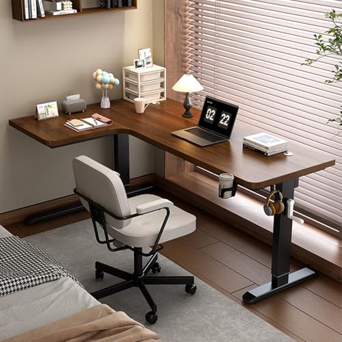 NOBBAT パソコンデスク L字デスク 作業デスク 学習机 コンパクト 25mm厚の無垢材ボード 120/140/160/180cm 厚みのあるカーボンスチール脚 耐荷重200kg 複数の色が利用可能 省スペース 在宅勤務 頑丈で組立簡単 おしゃれ(ウォ