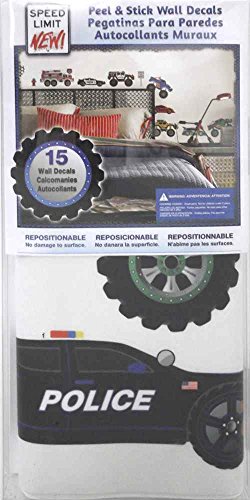 Roommates Spd0004Scs New Speed Limit - Trucks Peel And Stick Wall Decals, Multicolor 10"X18" #TOP2