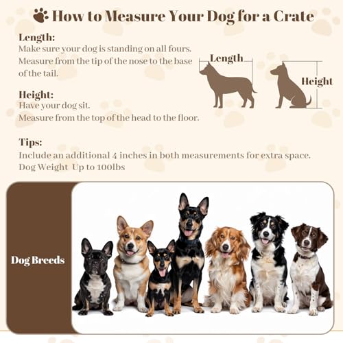 TBWIND Dog Crate Furniture for Large Dogs, 36" Indoor Wooden Dog Kennel with 270° Swivel Door & 360° Rotating Feeder, Decorative Heavy Duty Dog House with Double Locks & Bowls, White - Image 8