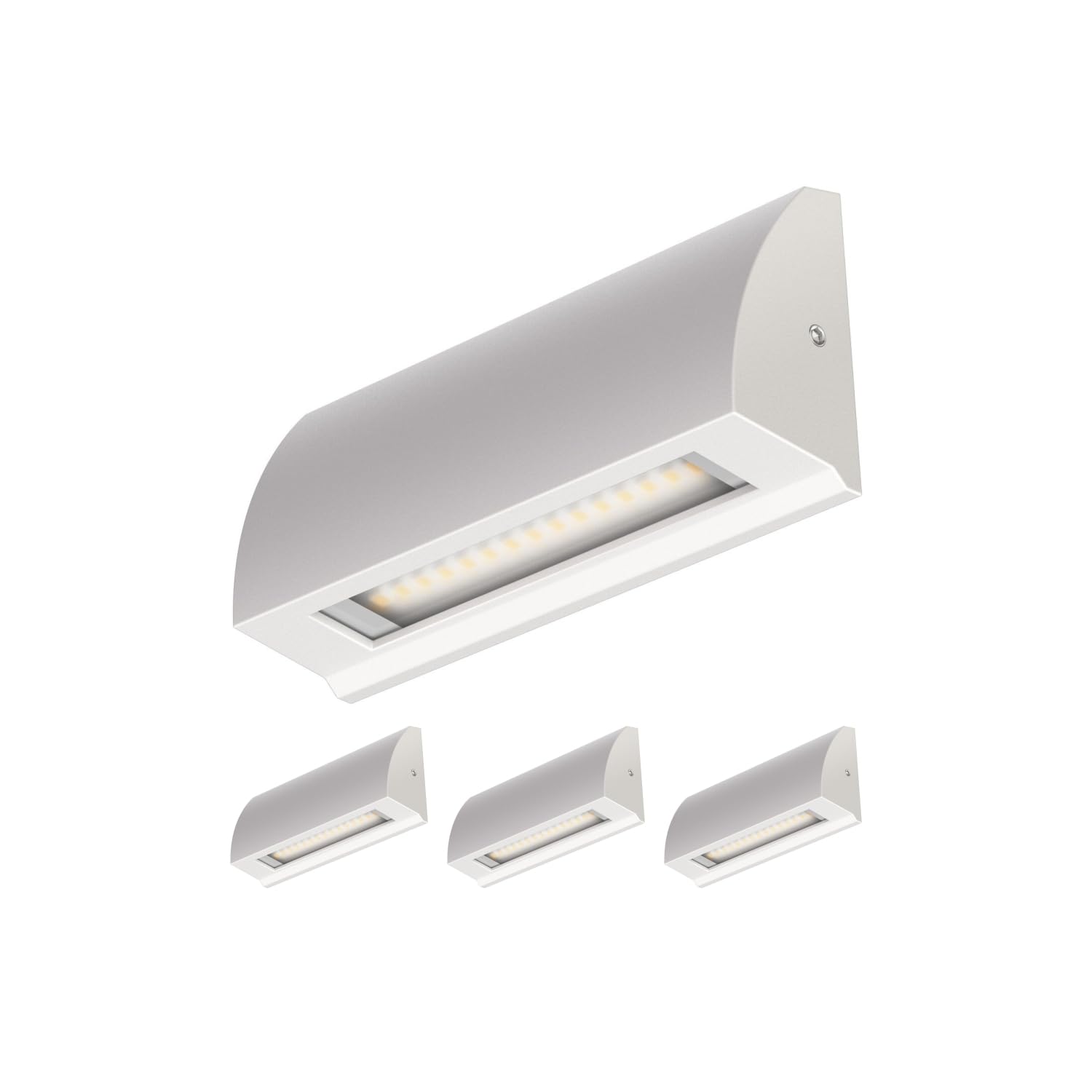 ledscom.de 4 LED wall Light/Staircase Light SEGIN for Outdoors, IP54, Flat, Downlight, Black matt, Angular, 6.2 W, 566lm, Warm White — view 40