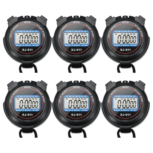 Pgzsy 6 Pack Round Style Multi-Function Electronic Digital Sports Stopwatch Timer, Large Display with Date, Time and Alarm Function, Ideal for Sports Coaches and Referees
