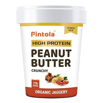 BBRATS Pintola HIGH Protein Peanut Butter ORGANIC JAGGERY Crunchy, 510g