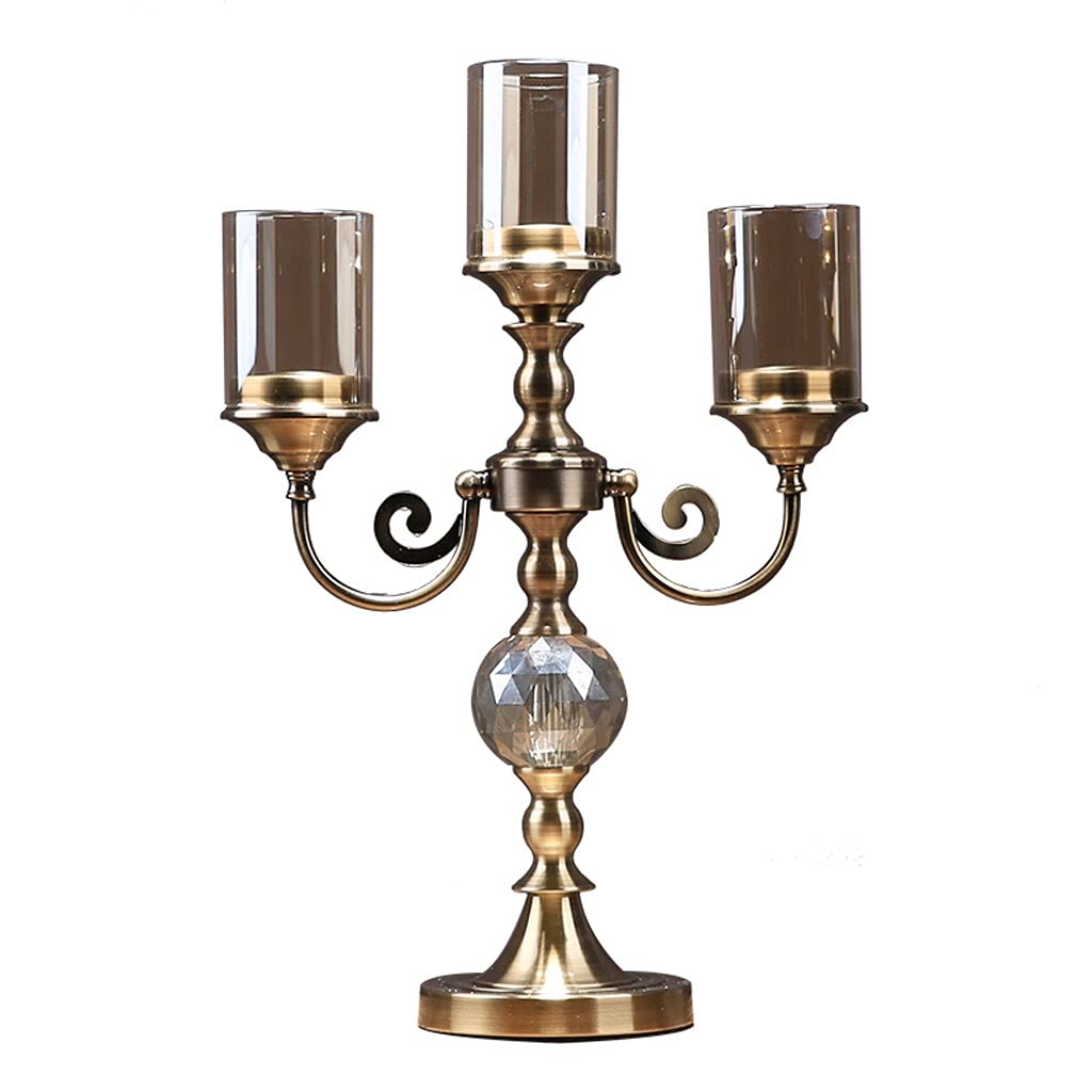 Candle Holder Candle Holder 3 Arms Candlestick, Retro Metal Candelabra For Dining Table, Fireplace, Christmas Centerpieces Decorative