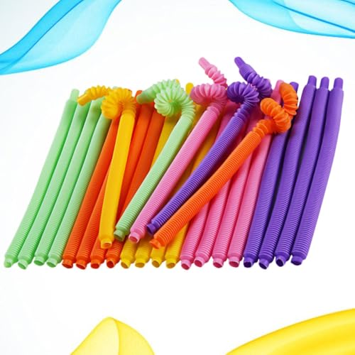 30 pitillos coloridos flexibles para beber 19 cm miniatura 6