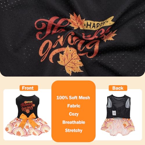 Image of CuteBone Dog Mesh Dress Thanksgiving Puppy Sundress Pet Outfit Summer Fashion for Small Dogs Girl Cat Clothes