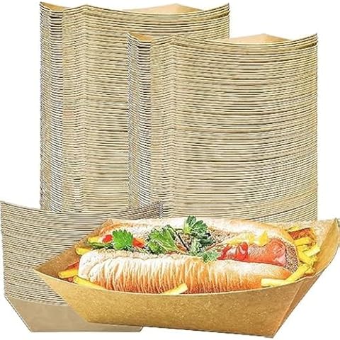 Efforias Kraft Paper Food Trays - Disposable Serving Plates Cover