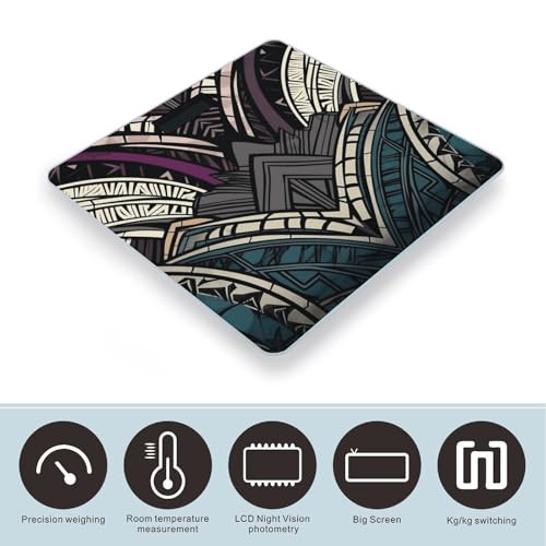 Báscula de baño digital con diseño geométrico Art Deco miniatura 3