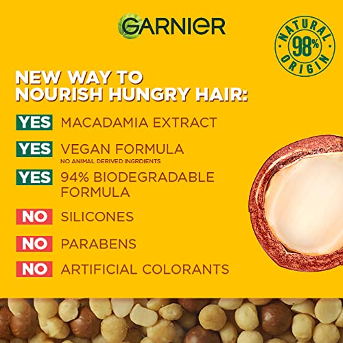 Garnier-Fructis-Hair-Food-Smoothing-Macadamia-Hair-Mask-For-Dry-Unruly-Hair-390ml Garnier Fructis, Hair Mask for Dry Unruly Hair, Smoothing & Nourishing, Macadamia Hair Food, 390 ml