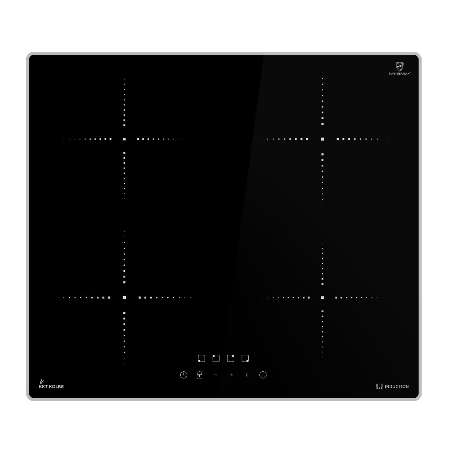 Placa induccion 60 cm | 7 kW | 4 fuegos | 9 niveles de potencia | marco delgado de acero inoxidable | Temporizador | IH85900ED
